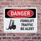 Signmission Forklift Traffic Be Alert, 14 in W x Rectangle, Plastic OS-2PACK-DS-P-1014-L-1265 - alternate 5